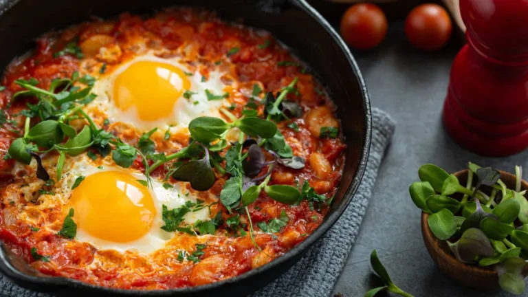 schmackhaftes-tomaten-bohnen-shakshuka-serviert-mit-mikrogemuese-dunkler-backhround-tasty-tomato-and.webp