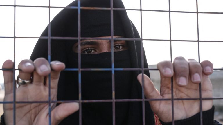 A-relative-of-suspected-Islamic-State-jihadists-stands-behind-a-fence-in-Al-Hol-camp-in-the-desert-r.jpeg