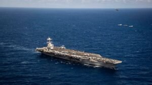 April-2-2026-Uss-Gerald-R-Ford-International-Waters-The-Ford-class-aircraft-carrier-USS-Gerald-R-For.jpeg